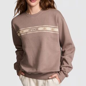 NWT PINK Victoria’s Secret IVY FLEECE CLASSIC CREW SWEATSHIRT